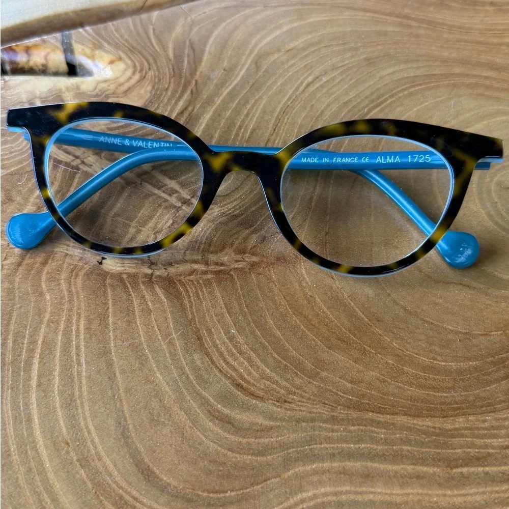 Anne & Valentin ALMA 1725 Eyeglasses Frames Tortoise & Blue Made in France